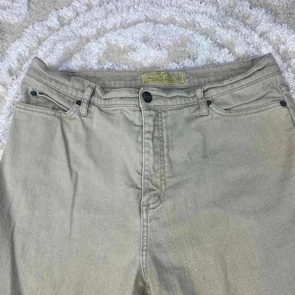 Women's Bestow UM Khaki Tan Jeans Size 14 Straight Bootcut - Picture 3 of 10